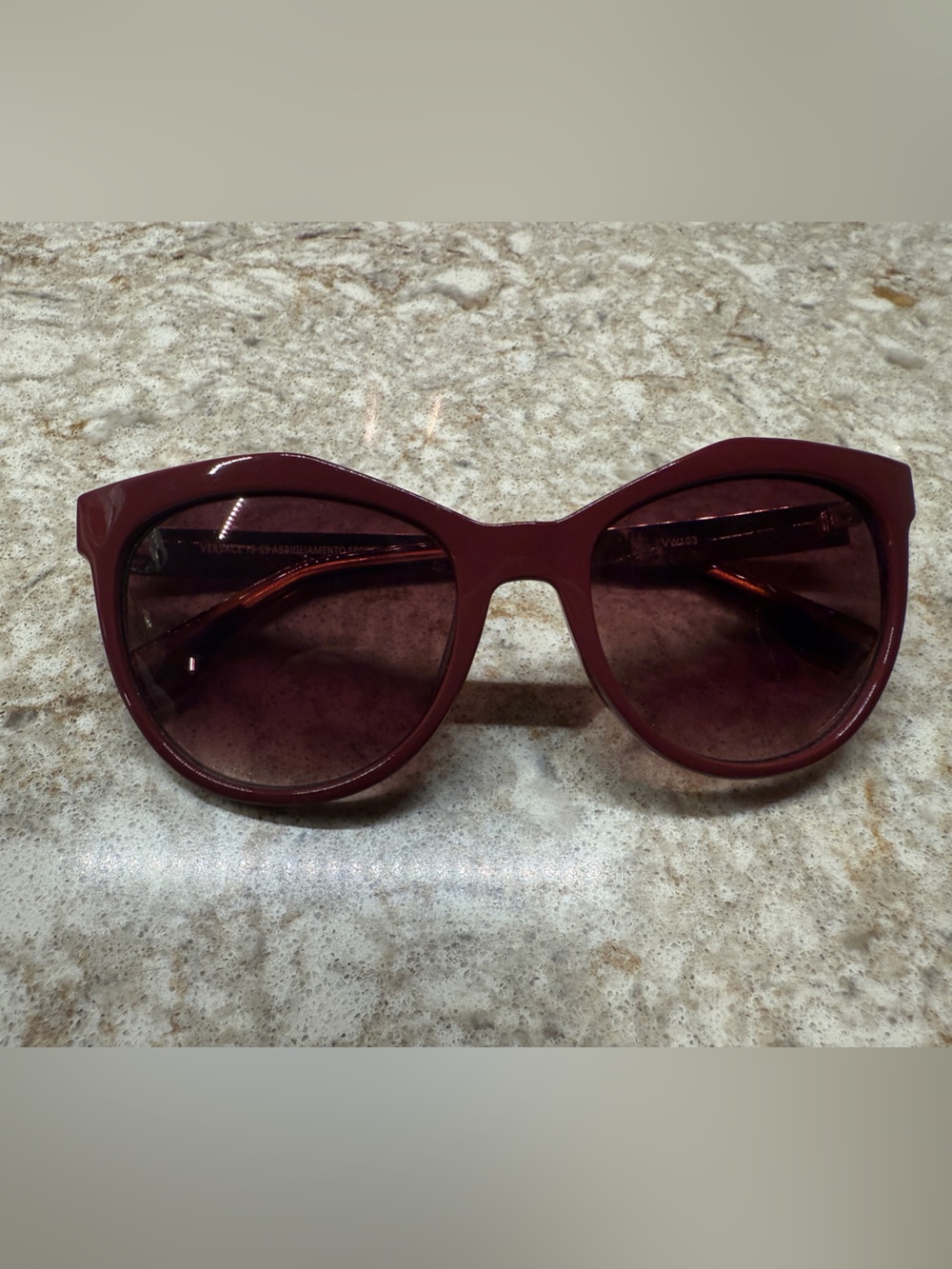 Women's Burgundy Oversized Cat-Eye Sunglasses